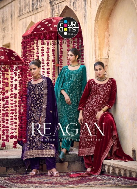 Reagan By Four Dots Designer Velvet Dress Material Bulk Orders In India